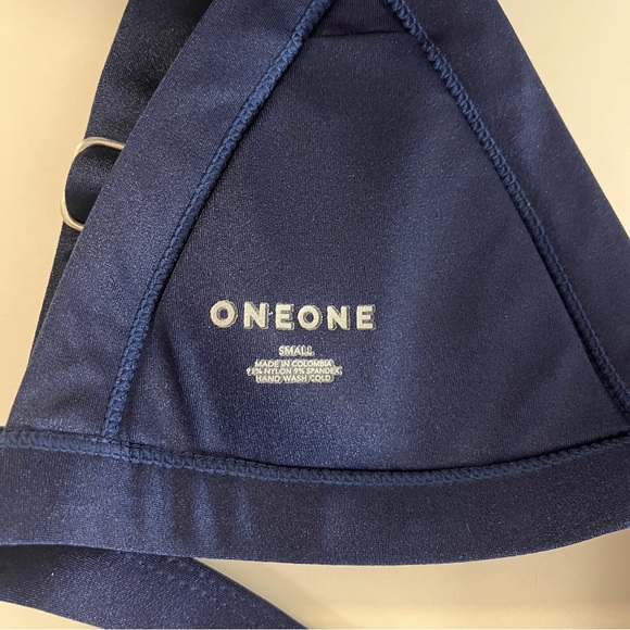 ONEONE Swimwear Navy Blue Kameron Top S + Jesse Bottoms M Bikini Set - Picture 4 of 9